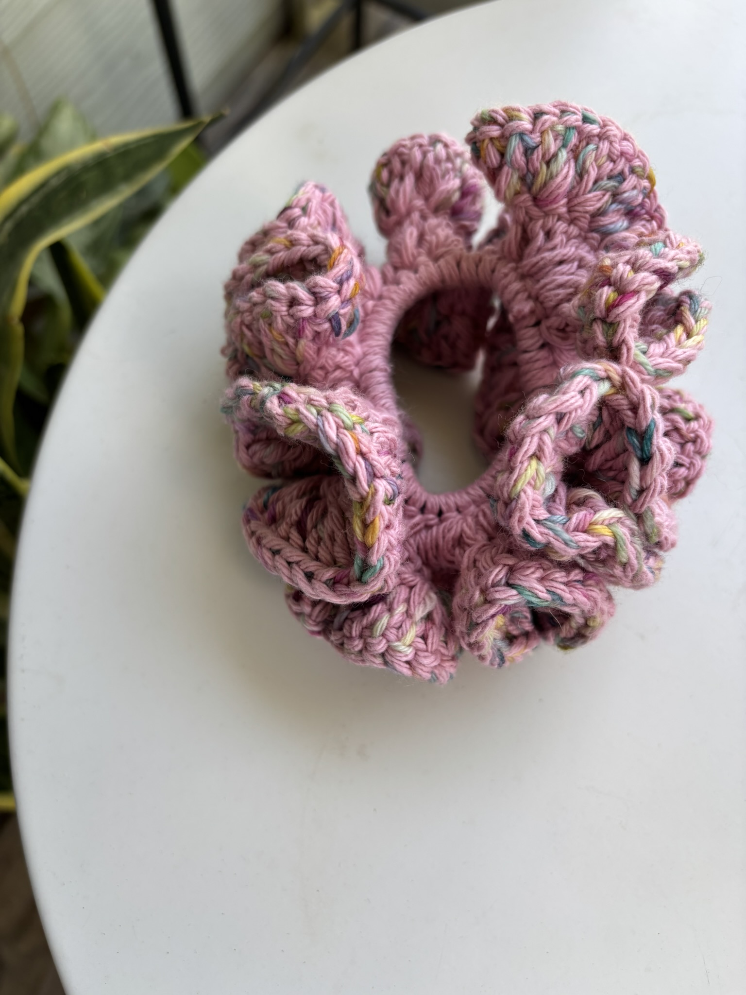 "Soft Pink Multicolored" Scrunchie