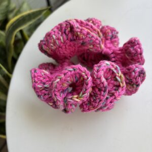 "Deep Pink Multicolored" Scrunchie